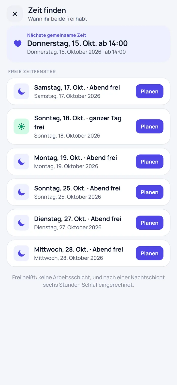 Gemeinsame freie Zeit